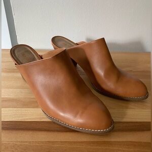Tan Faux Leather Mules